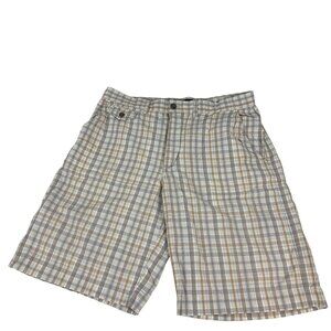 Banana Republic Men's Plaid Cotton Shorts Size 35 Beige & Gray